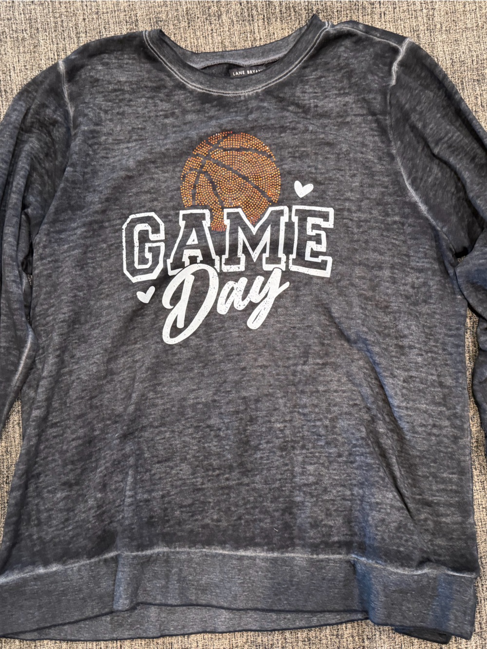 Lane Bryant Dark Gray 'Game Day' Basketball Pullover